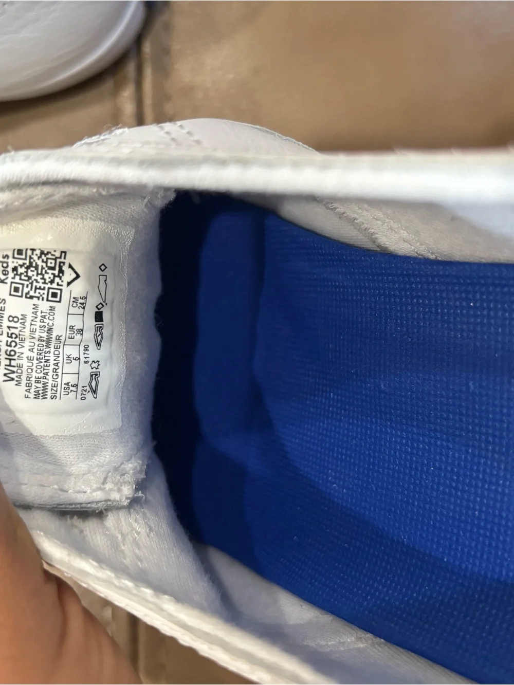 Keds White Women's Slip-On Canvas faux leather minimalist Sneaker